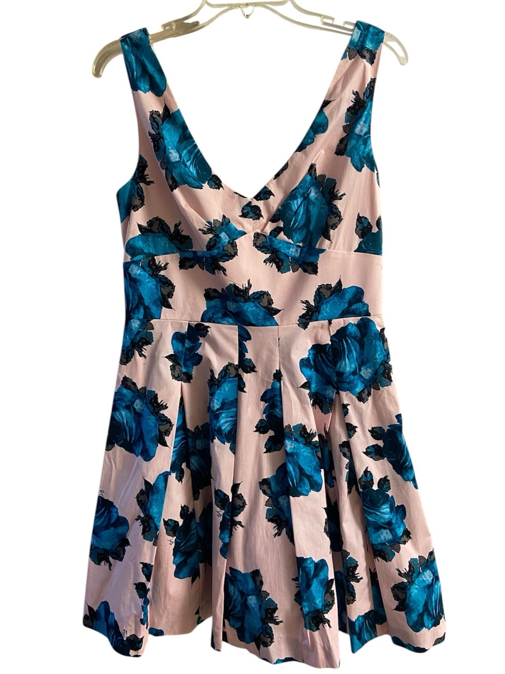 Betsey Johnson pink fit and flare floral party mini dress sleeveless Sz 10 - Picture 3 of 11